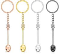 Porta Mini Cucchiaio da 4 Pezzi, Cucchiaio da Campionamento, Mini Cucchiaio a Spatola, Set di Mini Cucchiaini, Porta Cucchiaio a Corona, Spatola da Laboratorio Per Miscelare e Campionare