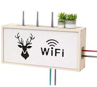Porta Modem da Parete, Porta Router Wifi da Parete, Scatola Nascondi Cavi da Parete, Cassetta porta Modem, per Nascondere il Router Ciabatta o Alimentatore e Mettere in Ordine i Suoi Cavi(Beige)