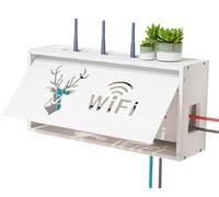 Porta Modem da Parete, Porta Router Wifi da Parete, Scatola Nascondi Cavi da Parete, Cassetta porta Modem, per Nascondere il Router Ciabatta o Alimentatore e Mettere in Ordine i Suoi Cavi(White)