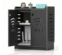 Porta Modem da Terra e Armadio Router Supporto da Pavimento Organizza Cavi | Pannello in PVC Mobiletto per Router con Ripiani Regolabili Copricavo Router Soggiorno Bianco(Gray,50x25x80cm/20x10x31in)