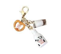 Porta monete a tema pane al latte, ornamento leggero, facile da usare, decorazione per chiavi, portafogli, diari, catena per pane al latte fatta a mano