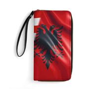Porta Monete America Flag And Albania Flag Portafoglio In Pelle Vintage Portamonete Da Donna Elegante Clutch Piccolo Borsa Per Madre, Miglior Regalo, Uomo