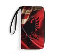Porta Monete Combined Albania And Usa Flag Piccolo Portafoglio Carino Portafoglio In Pelle Elegante Portafoglio Borsa Per Donna, Miglior Regalo, Uomo