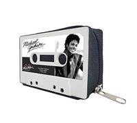 Porta monete portafoglio borsetta donna e uomo con cerniera Vintage retrò - Fatto a mano artigianale a cassetta - titolare della carta Design riciclato Taglia piccola Regalo originale Michael Jackson