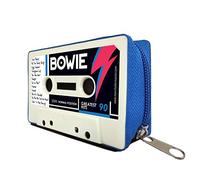 Porta monete portafoglio borsetta donna e uomo con cerniera Vintage retrò - Fatto a mano artigianale a cassetta - titolare della carta Design riciclato moda Taglia piccola Regalo originale David Bowie
