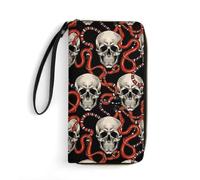 Porta Monete Skulls And Red Snakes Piccolo Portafoglio Morbido Clutch Piccolo Borsa Vintage Coin Purse Per Migliore Amico, Madre, Miglior Regalo