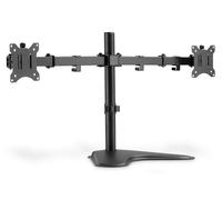 PORTA MONITOR DOPPIO CON PIEDISTALLO 17"-32", 2 X 8 KG (MAX), NERO
