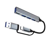 Porta multipla in alluminio USB C Hub Splitter con trasferimento USB ad alta velocità Dimensioni compatte misura per la ricarica della sincronizzazione dei dati in lega di alluminio USB C Docking