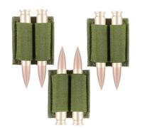 Porta Munizioni da 3 Pezzi, in Materiale PA, per Fucili Calibro .223, .308, .30-06, Custodia per Cartucce da Fissare al Calcio del Fucile, Accessori per il Tiro.(Green)