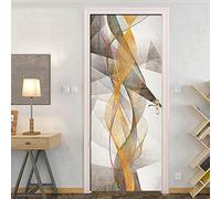 Porta Murale 3D Adesivo Per Porte Idee Di Arte Di Linea Autoadesivo Pvc Impermeabile Adesivi Per Porte Poster Carta Da Parati Casa Soggiorno Camera Da Letto Decorazione 77X200Cm