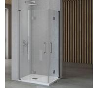 Porta Nicchia Doccia Pieghevole Modello Edera Cristallo Temperato 6 Millimetri - CONFEZIONE: 1 pz., Misure: 72-75xh195 cm trasparente