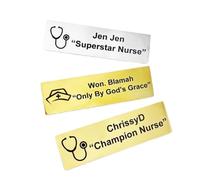 Porta Nomi Spilla con logo lettera personalizzata 5 pezzi | Badge nominativi 70 * 20MM Pin identificativo aziendale in acciaio inossidabile uomo donna(Black color)