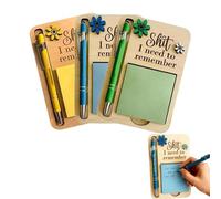 Porta-note adesive "The Shit I Need to Remember", divertente organizer for blocco note in legno, piccolo porta-note adesive for promemoria, bacheca(Yellow+green+blue)