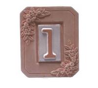 PORTA NUMERO CIVICO 1 POSTO IN TERRACOTTA TELCOM ARTIGIANALE CON DECORO T3113