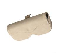 Porta occhiali da sole da guida con custodia in pelle scamosciata per visiera parasole auto, progettato per proteggere e riporre gli occhiali in modo sicuro (beige)