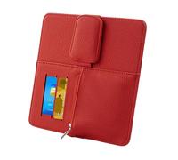 Porta occhiali da sole per auto, organizer parasole per auto, portamonete in pelle PU porta occhiali da sole - Tasche multiuso per documenti per auto, organizer interno per patente di guida,