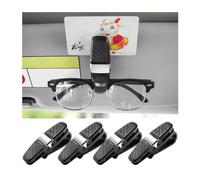 Porta Occhiali per Parasole, 4 Pezzi, Supporto per Occhiali per Auto, portaocchiali a Doppia estremità a 180 Gradi, per Occhiali, Biglietti e Carte, Accessorio per Auto per Interni (Argento)