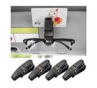 Porta Occhiali per Parasole, 4 Pezzi, Supporto per Occhiali per Auto, portaocchiali a Doppia estremità a 180 Gradi, per Occhiali, Biglietti e Carte, Accessorio per Auto Interno (Grigio)