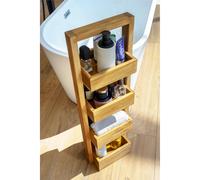 Porta Oggetti da Bagno a Colonna In TEAK Dimensioni 28x18,5xh 88 cm in Realizzato in teak naturale colore legno naturale legno