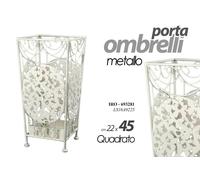 PORTA OMBRELLI 2245CM METALLO QUADRATO MODERNO STUDIO COLOR BIANCO ANTICATO