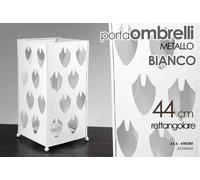 PORTA OMBRELLI 4422CM METALLO STILE ARTE QUADRATO STUDIO COLOR BIANCO