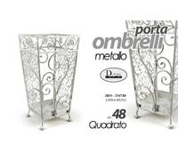 PORTA OMBRELLI 48CM METALLO STILE TRAFORATO ARTE QUADRATO STUDIO BIANCO