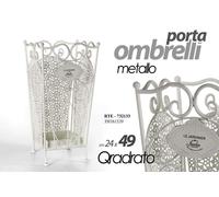 PORTA OMBRELLI 4924CM METALLO STILE ARTISTICO QUADRATO STUDIO COLOR BIANCO