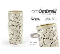 PORTA OMBRELLI 5023CM CERAMICA STILE FOGLIA TONDO STUDIO COLORE PANNA
