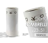 PORTA OMBRELLI 5123CM CERAMICA STILE ARTISTICO TONDO STUDIO COLOR BIANCO
