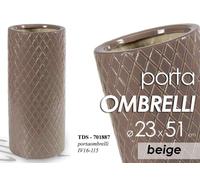 PORTA OMBRELLI CERAMICA TONDO INGRESSO CLASSICO MODERNO Design ROMBI BEIGE 50cm