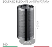 Porta ombrelli Cestino gettacarta MAXI Ø25xh50 cm - L24 Forato in lamiera forata adatto per l'esterno