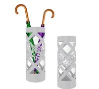 Porta Ombrelli Decorato H. 49 cm Metallo Verniciato Tondo Uso Interno Esterno Bi
