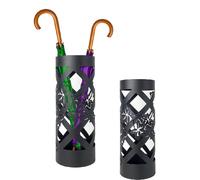 Porta Ombrelli Decorato H. 49 cm Metallo Verniciato Tondo Uso Interno Esterno Ne
