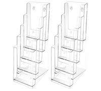 Porta opuscoli - Organizer trasparente a 5 ripiani in acrilico | Divisore per libri di letteratura - per banconi di carte, tavolo, ufficio, reception, sala conferenze, fiere, biblioteche