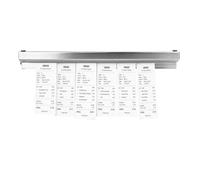 Porta ordine 30 cm alluminio porta biglietti supporto per ordini | Supporto da parete argentato con biadesivo per ricevute, buoni, fatture, appunti, cucina, ufficio, bar, hotel, ecc