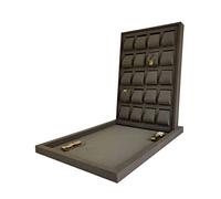 Porta Orologi Scatola Orologi Portaorologi 18 Scatola Porta Orologi A Griglia Con Cuscino Rimovibile, Vassoio Portaoggetti Grigio Con Apertura A 90 Gradi Portaorologi Per Uomo ( Size : Vertical sectio