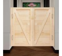 Porta oscillante interna in legno di pino e acciaio inossidabile | Dimensioni multiple multicolori for il portico interno del bar caffetteria(Wood,39.4*35.43in)