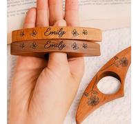 Porta pagina per libro con nome personalizzato con fiore di nascita, regalo personalizzato per genitori regali di compleanno (legno di noce)