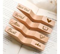 Porta-pagina Personalizzato In Legno Per Libri Con Pollice - Segnalibro Con Testi/icone Intagliati Per La Lettura Con Una Sola Mano, Regali Personalizzati Per Insegnanti E Amanti Dei Libri