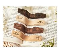 Porta pagine personalizzato, porta pagine con pollice per lettura, in legno, accessori per libri, regali per amanti dei libri, regalo per anniversario, Natale, compleanno, regalo per lettori (noce)