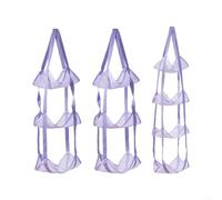 Porta palline da appendere a parete, per basket, calcio, calcio e fasce elastiche per casa e garage (viola, 3 strati)