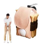 Porta palline da golf in pelle - Marsupio per palline da golf, borsa per tee da golf con tasca portaoggetti per palline da golf | borsa portaoggetti portatile di dimensioni una palla