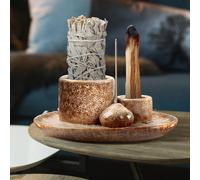 Porta Palo Santo, Bruciatore per Incenso 4 in 1, Porta Incenso in Ceramica Con R