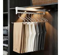 Porta Pantaloni Estraibile, Appendiabiti Estraibile Armadio 30-80Cm - Scorrimento Ultra-Silenzioso Ammortizzatore Integrato Gruccia Scorrevole per Pantaloni Per Organizzazione Guardaroba (80cm)