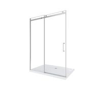 Porta Parete Doccia a Nicchia 1 Anta Scorrevole in Cristallo 8mm Trasparente H190cm 100 cm