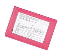 Porta passaporti con finestra trasparente e scomparti multipli per carte di credito, pratico organizer da viaggio in PVC impermeabile compatto per passaporto e carte di credito, Rosso rosato, Bellezza