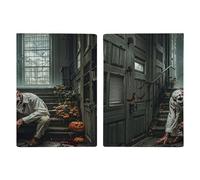 Porta passaporto a tema horror di Halloween, ultra sottile, in pelle PU, organizer per documenti da viaggio, compatto, premium internazionale, per donne e uomini