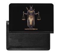 Porta passaporto Anubis con il dio egizio antico degli inferi per uomo donna custodia passaporto in pelle PU portafoglio da viaggio