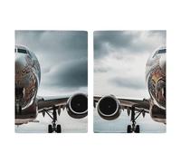 Porta passaporto artistico con aereo, custodia protettiva per carte d'identità, porta passaporti con slot per passaporti, portafoglio da viaggio per documenti per donne e uomini