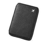 porta passaporto Cerniera for borsa for passaporto con documenti, scheda di conservazione del biglietto aereo grande capacità, clip da viaggio alla moda(Black)